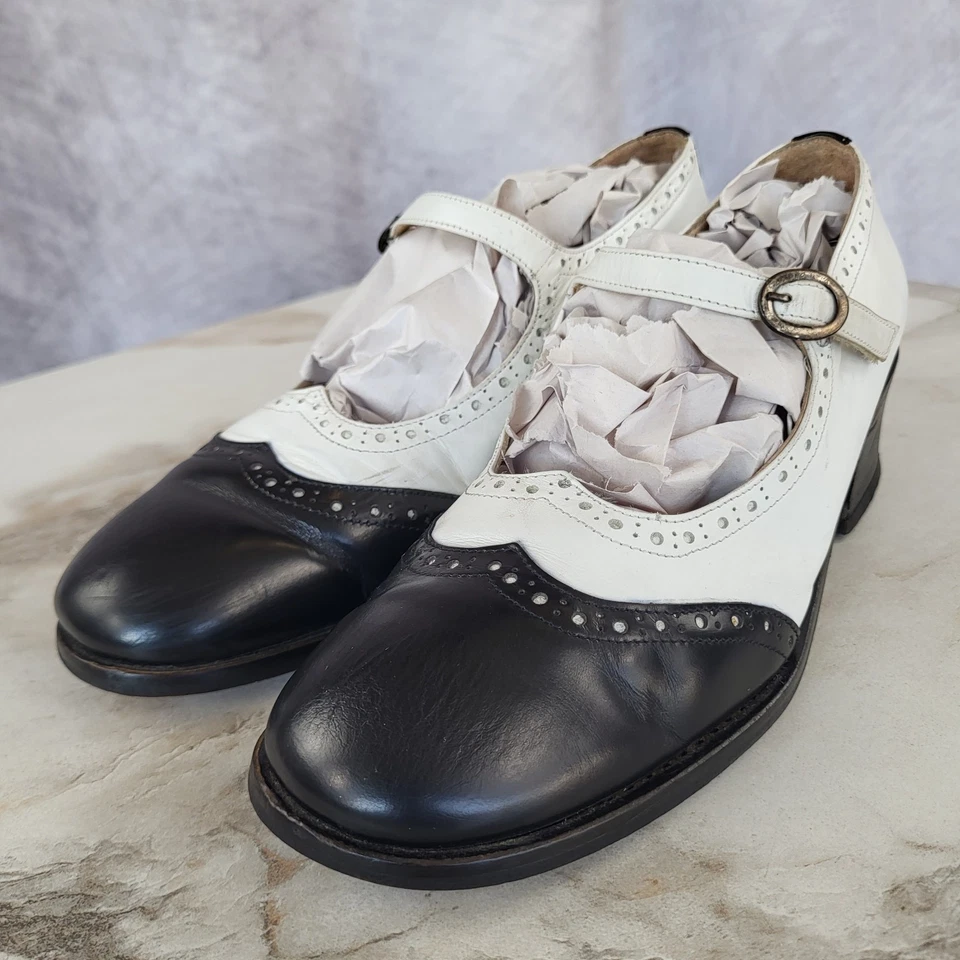 Vintage MarcO' Polo Mary Jane Wingtip Spectator Women's US Size 7 UK 5 White - Image 4 of 4