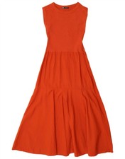 Zara Womens Sleeveless Maxi Dress UK 8 Small Orange DP07