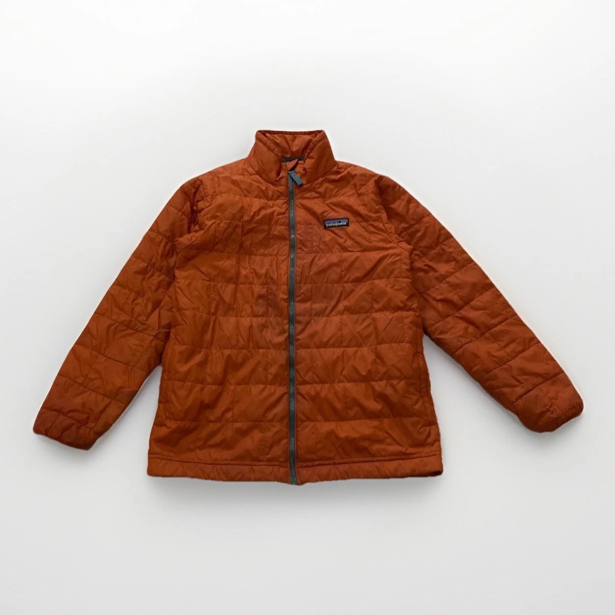 Patagonia Kids Nano Puff Jacket Brick Quilt Medium (10) 'Redtail Rust' Orange