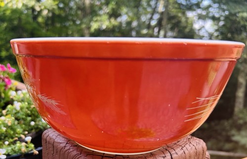 Vintage Pyrex 403 Autumn Harvest Wheat Pattern Mixing Bowl 2.5 Qt. USA - Picture 5 of 8
