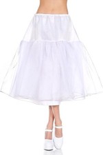 Music Legs Women's Long Trim Petticoat, White, One Size