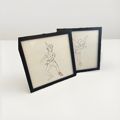 Disney Peter Pan Tinker bell Neverland Framed Print Art Set Animation Decor