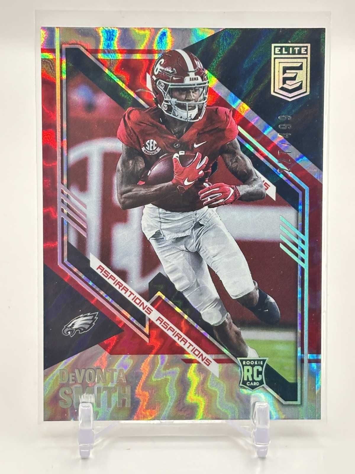 2021 Panini Donruss Elite DeVonta Smith #120 Aspirations Shimmer /499 RC Eagles