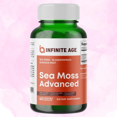 Infinite Age 1250mg Sea Moss Supplement   Advanced Superfood Capsules, 60 Count