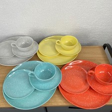 Vintage Confetti Speckled Melamine Dinnerware...