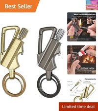 2 Pack Permanent Match Infinity Lighter with Multitool Keychain Bottle Opener...