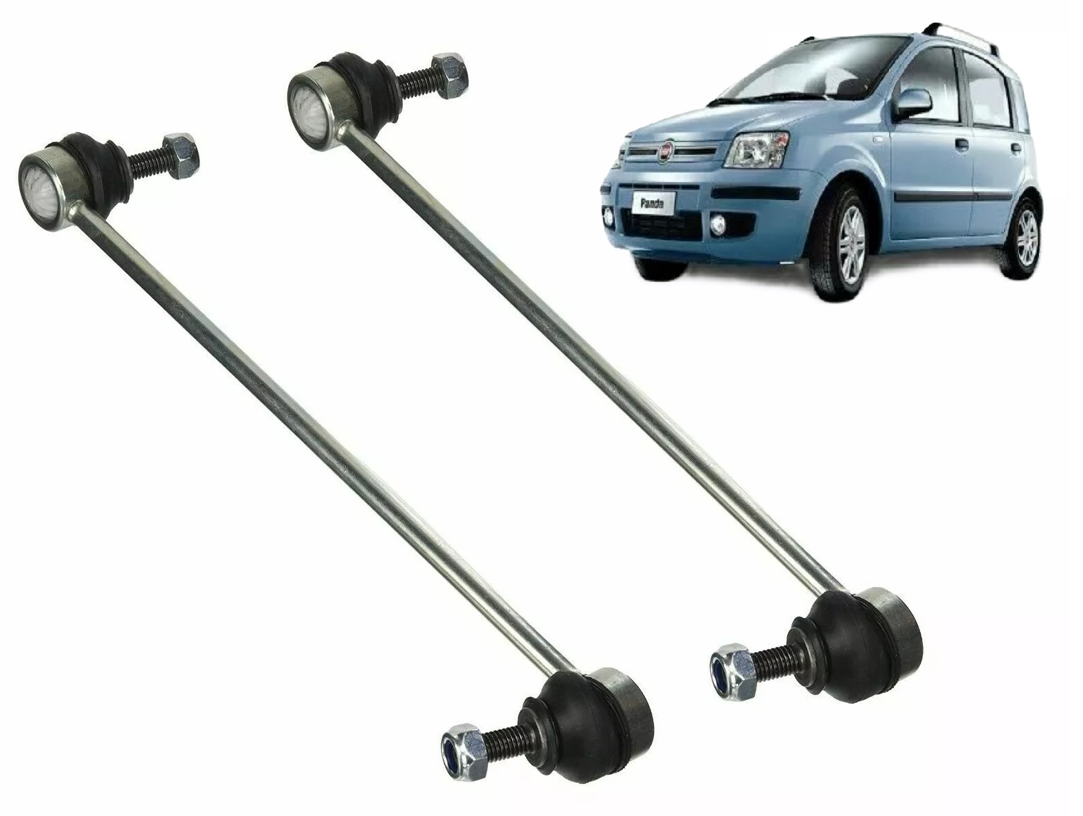 KIT 2 BIELLETTE TIRANTI BARRA TORSIONE STABILIZZATRICE ANTERIORE FIAT PANDA 169