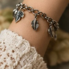 Authentic Alex and Ani Leaf Charm Bangle Brac...