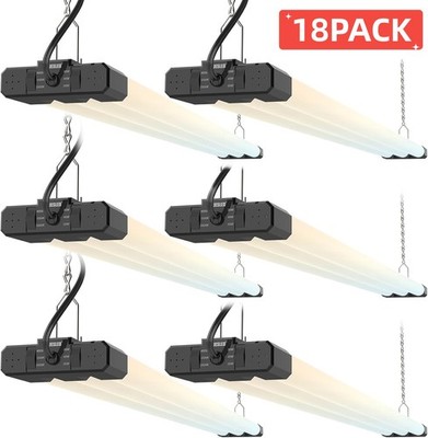 LED Shop Lights for Workshop 4FT Linkable Garage Lighting Surface Suspension 18P