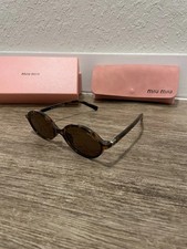 Miu Miu 50mm MU04ZSF Havana Frame Silver Mirror Lens Ladies Designer Shades