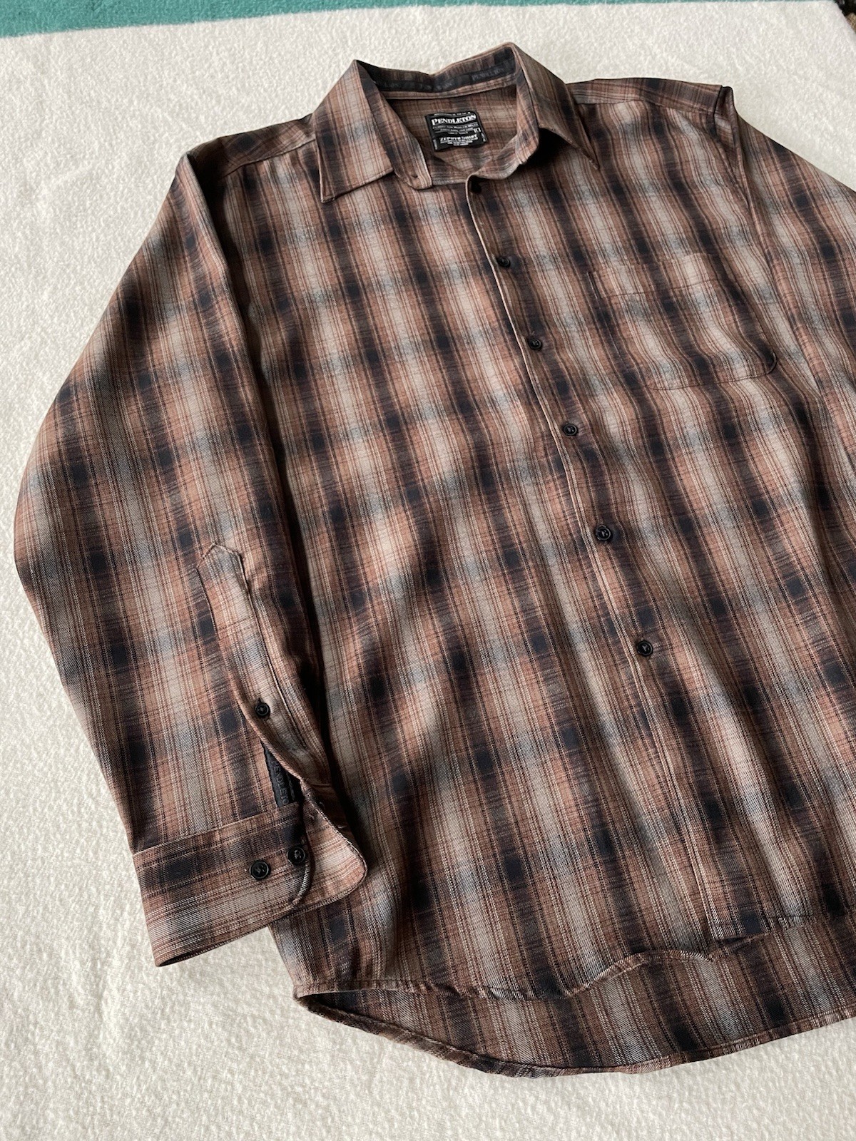 Authentic Pendleton Shadow Plaid Zephyr Shirt Bla… - image 2
