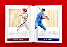 George Brett Mike Schmidt 2021 National Treasures Dual Game Used Bat Relic #/10