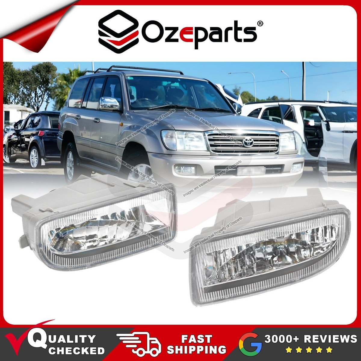 Full Set Fog Light Driving Lamp KIT For Toyota Landcruiser 100
