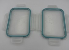2 Snapware 6"x 4" PLASTIC Storage Container Replacement Lid Air Tight Aqua Seal