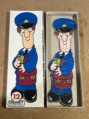 POSTBOTE PAT CHUNCKY 12-TEILIGES HOLZPUZZLE - VOLLSTÄNDIG - KOSTENLOSER VERSAND IN UK!!