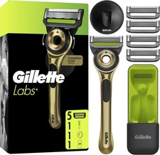 GilletteLabs with Exfoliating Bar, Razor for Men Champion Gold Edition, 1 Handle
