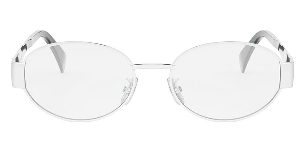 Celine CL50140U 016 Triomphe Metal Oval Silver Black Eyeglasses