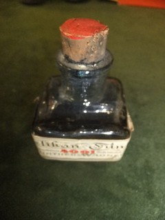 alte Flasche Pelikan Tinte 4001 um 1910 Günther Wagner Speicherfund