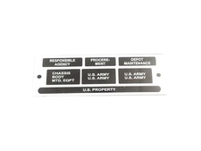 DATA PLATE FITS TO CLASSIC M416 TRAILER AGENCY M38 M38AI M151 V481-8