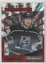 2019 Upper Deck Parkhurst Prominent Prospects Red /10 Carl Grundstrom Auto z1b