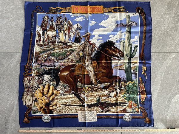 Hermes Kermit Oliver The Pony Express Seidentuch 90