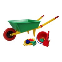 Schubkarre FüR Kinder Inkl. 8-Tlg. Eimergarnitur Sandspielzeug, Kinderschubkarre
