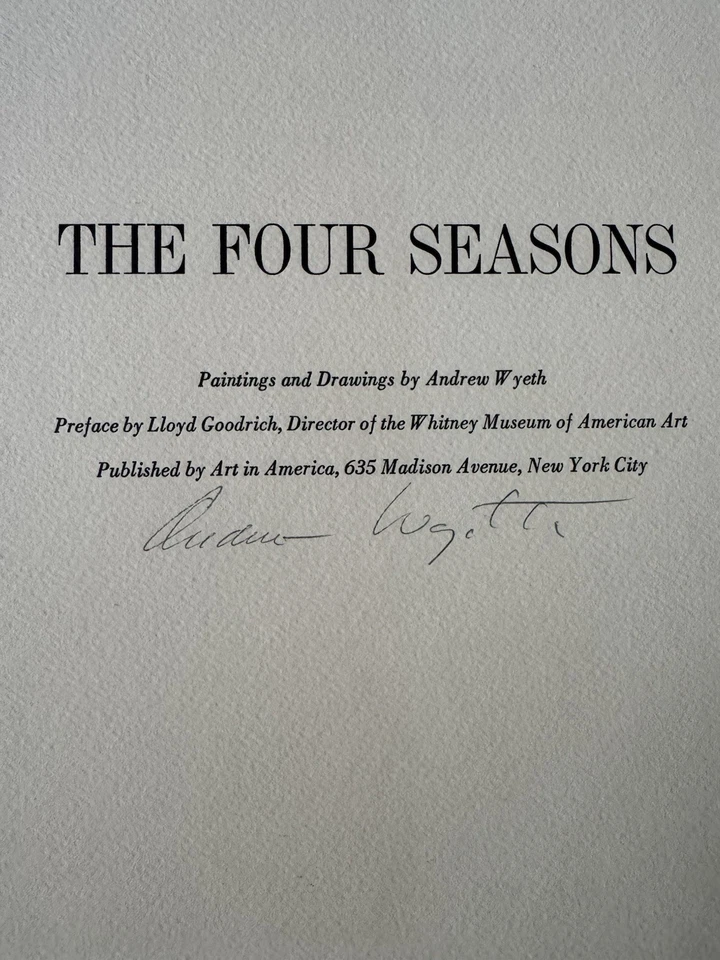 Andrew Wyeth "Las Cuatro Estaciones" 12 Reproducciones 275/500 Firmado Edición Limitada Foto 3 de 4