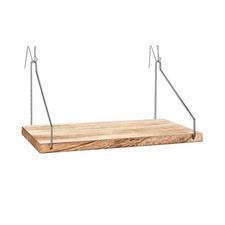 Fabric Wall Cubicle Shelf with Hooks Work Decor 11.8 Inch Wooden Organizer