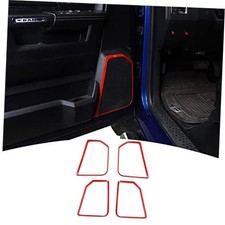 4PCS Car Interior Door Speaker Cover Trim for 2010-2017 Dodge Ram red
