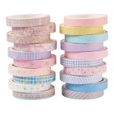 20 Rolls Washi Tape Set Colored Masking Tape Retro Decorative Adhesive Sticker f
