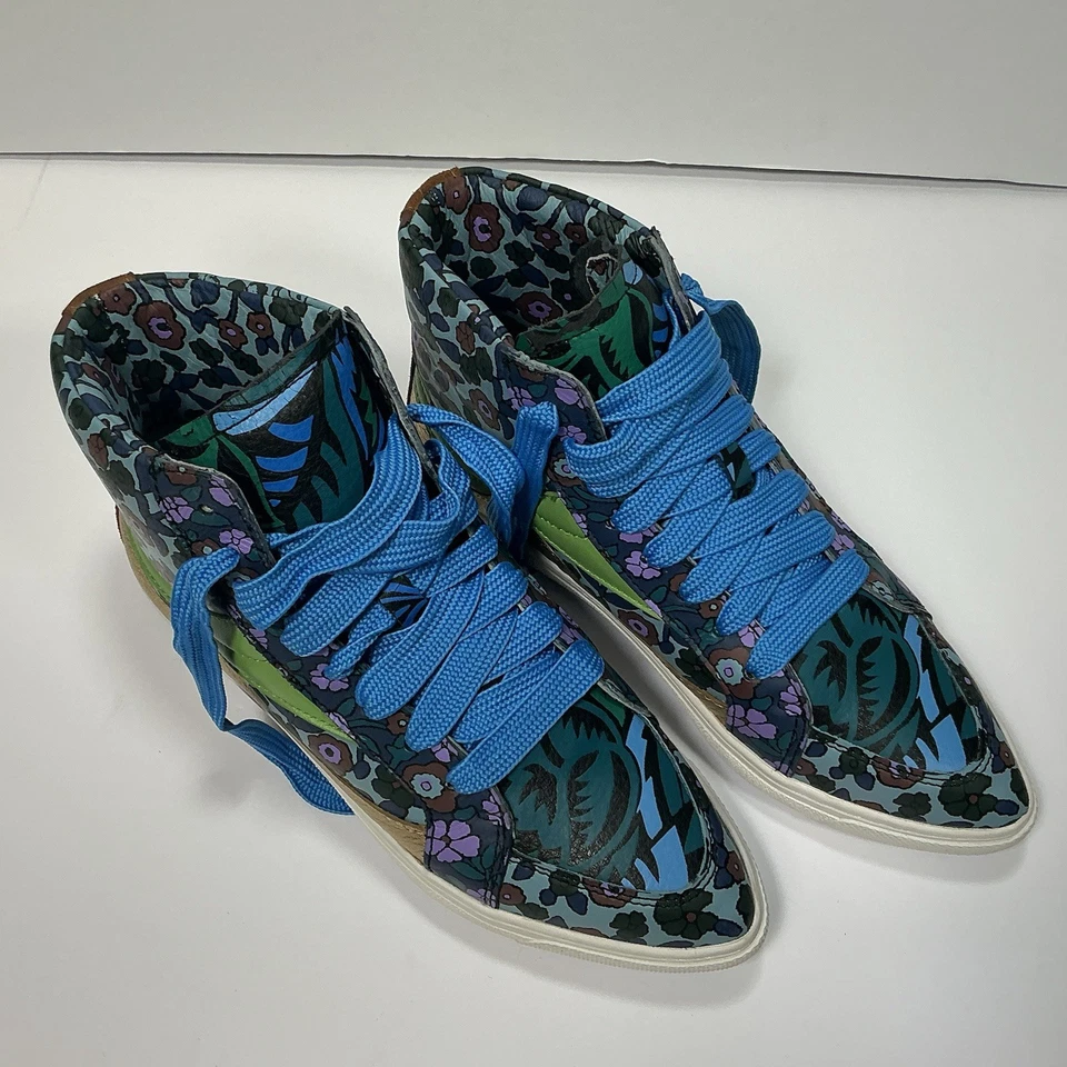 Zapatilla deportiva Coach High Top puntiaguda floral todo cuero - talla 8B Foto 2 de 4
