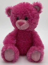 Russ Sparkle Bear Ruby Plush Stuffed Animal Toy 9 Sitting Hot Pink Magenta