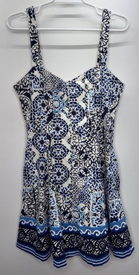 Avec Les Filles NWT Mini Sundress Sweetheart Neckline Floral Mixed Print Size 10