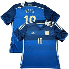 2014 Argentina Away Jersey #10 Messi 2XL adidas Soccer World Cup Final Kit