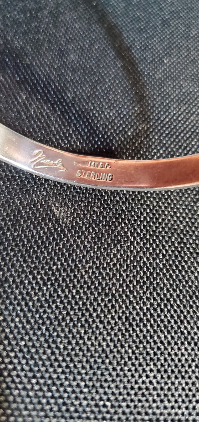 Vintage Silver Gold Native Scroll Design Bracelet - image 2