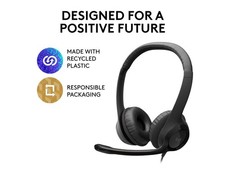 Logitech H390 Wired Headset, Stereo Headphones with Noise-Cancelling Microphone,
