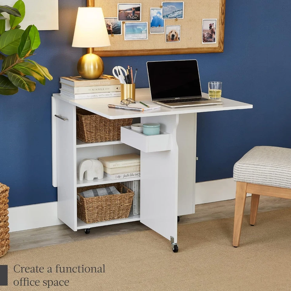 Mesa de Comedor Plegable, Multiusos Ahorro de Espacio Plegable Extensión de Hoja de Caída Foto 2 de 4