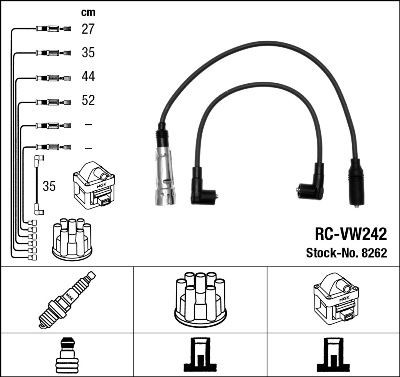 New NGK 8262 Ignition Wire Set for AUDI 80 B4 Avant (8C5)