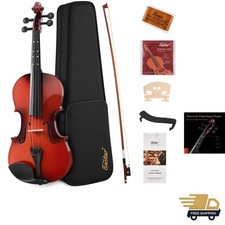 Complete 4/4 Violin Set with Hard Case, Bow, Rosin  Shoulder Rest for Newbies