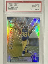 TORRY HOLT 1999 Topps Finest Rookies #175 Refractor RC PSA 9 MINT Rams
