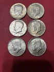 Kennedy Silver Half Dollar Lot 1964 50C 6 Coins Circulated 90% Fine 2+ Troy Oz