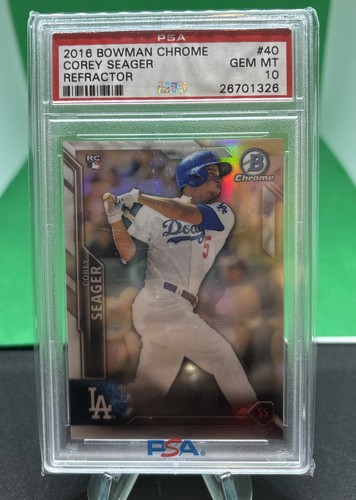 2016 Bowman Chrome #40 COREY SEAGER RC Refractor #/499 PSA 10 🔥POP 14🔥