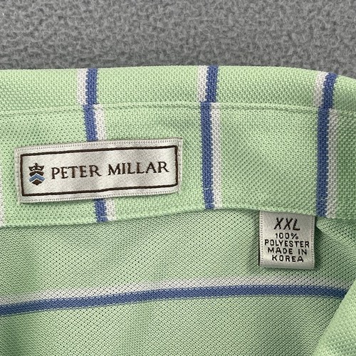 Peter Millar Baltusrol Polo Shirt Mens XXL Green Golf Striped Lightweight Casual - Picture 5 of 10