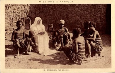 Ak Missions d'Afrique, Catechisme aux Vieilles - 4788282