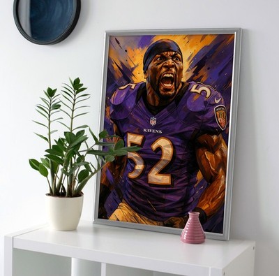 Ray Lewis Poster or Canvas - Ray Lewis Baltimore Ravens Wall Art Painting