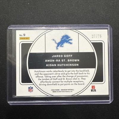 2024 Panini Obsidian - Nucleus Jared Goff, Aidan Hutchinson, Amon