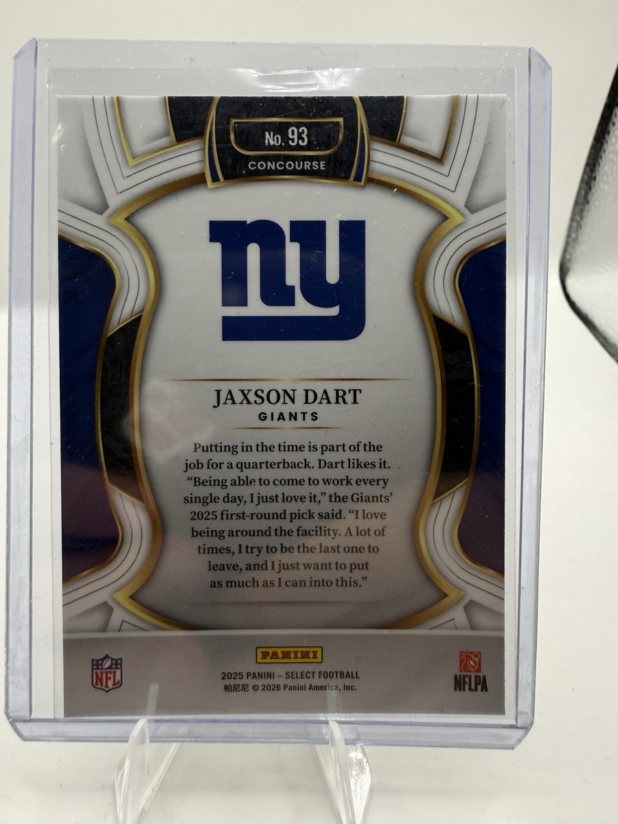 2025 Select Football Jaxson Dart #93 Concourse RC Rookie Giants