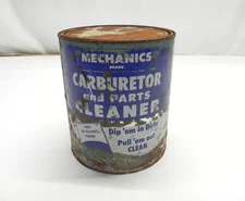 VINTAGE MECHANICS CARBURETOR & PARTS CLEANER 3/4 GALLON CAN EMPTY 7.5" TALL USED