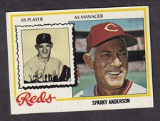 1978 Topps baseball card #401 Cincinnati Reds Sparky Anderson