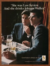 1988 Johnnie Walker Scotch Whisky Vintage Print Ad/Poster Man Cave Bar Art 80s